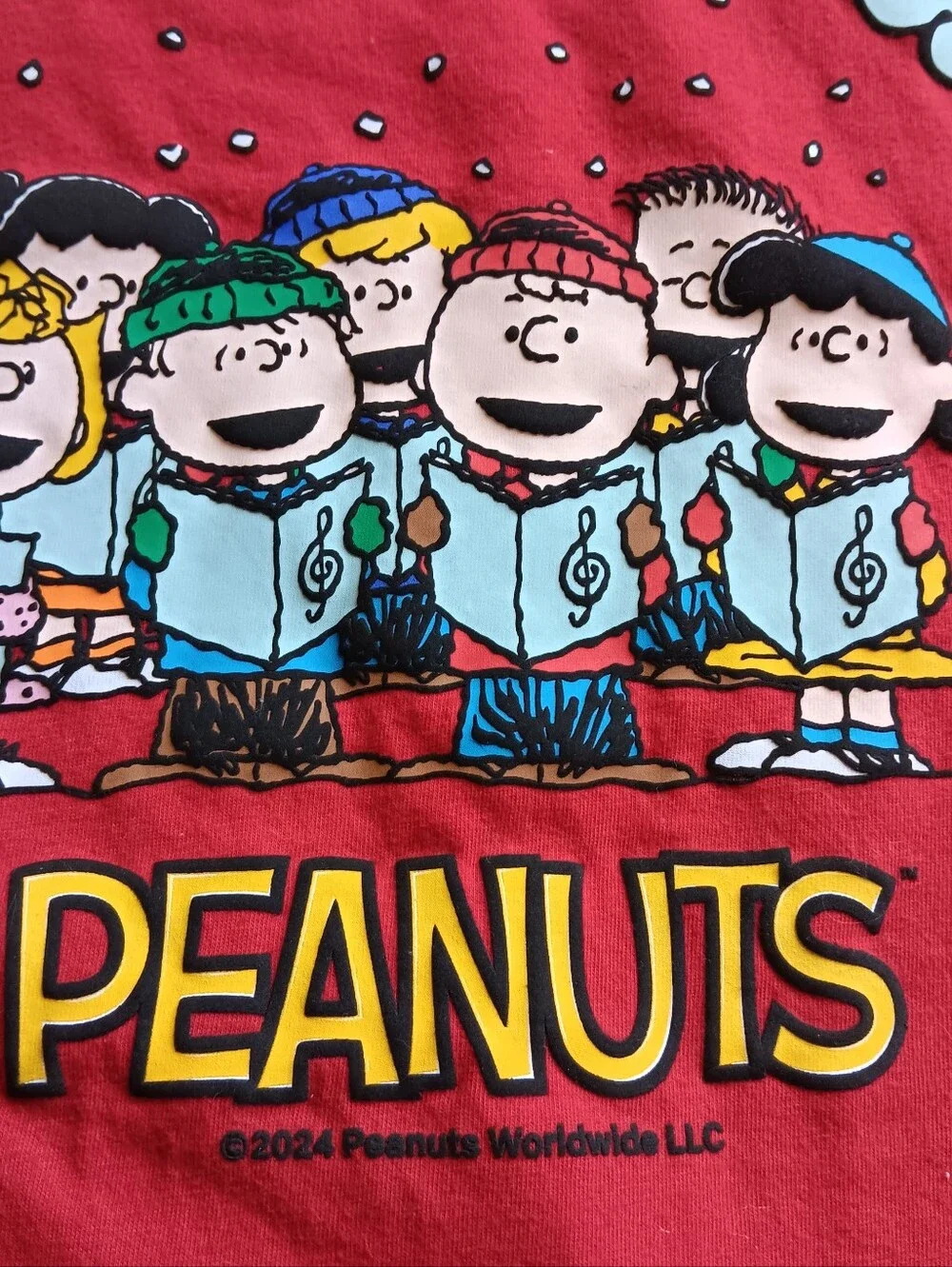 Set Of 2 Matching Aeropostale Peanuts Graphic Christmas Tee Shirts Size Large